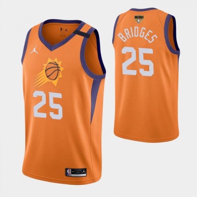 Phoenix Suns #25 Mikal Bridges Men's 2021 NBA Finals Bound Statement Edition NBA Jersey Orange Men's